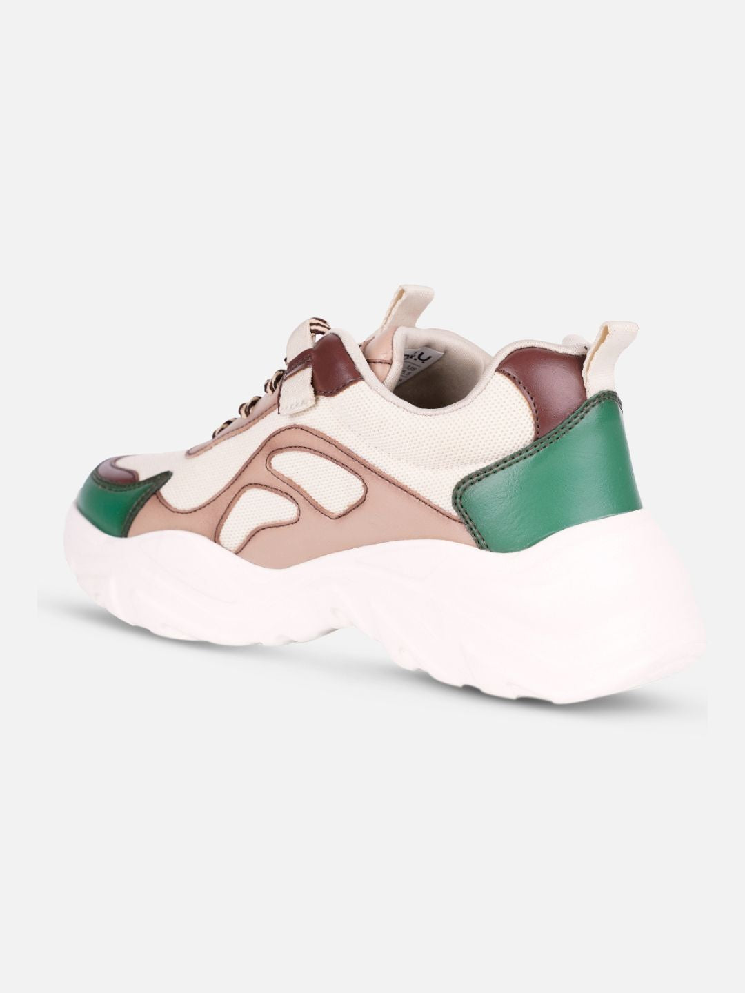 Women's Beige/Green All Seasons Wearing Sneakers (IU1001)