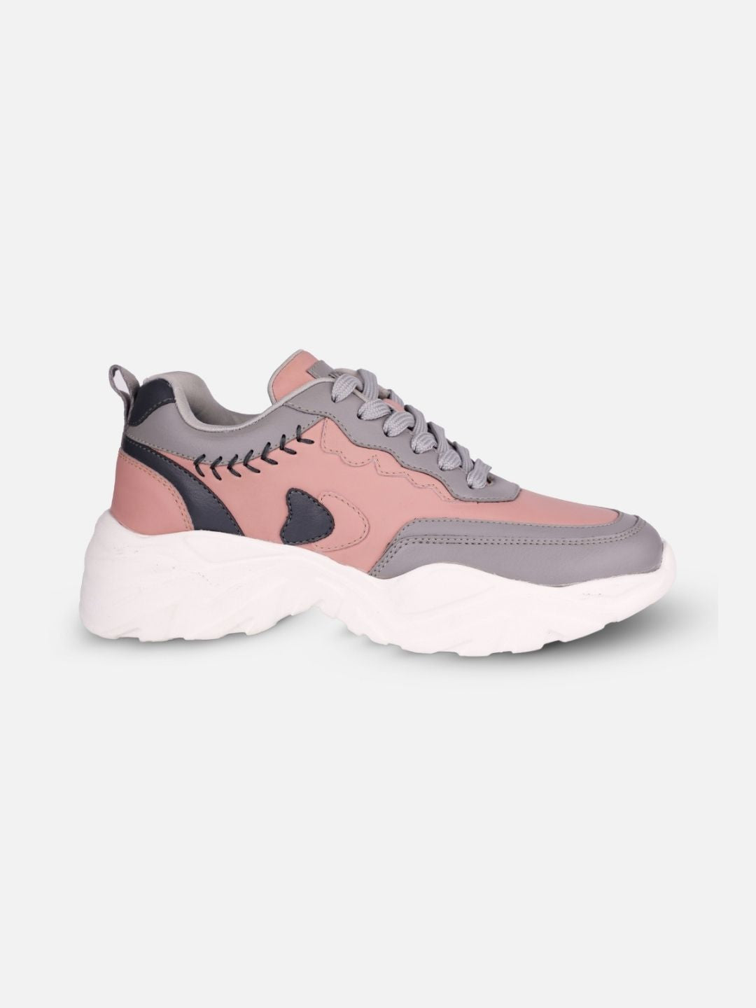 Women's Pink/Grey All Seasons Wearing Sneakers (IU1002)