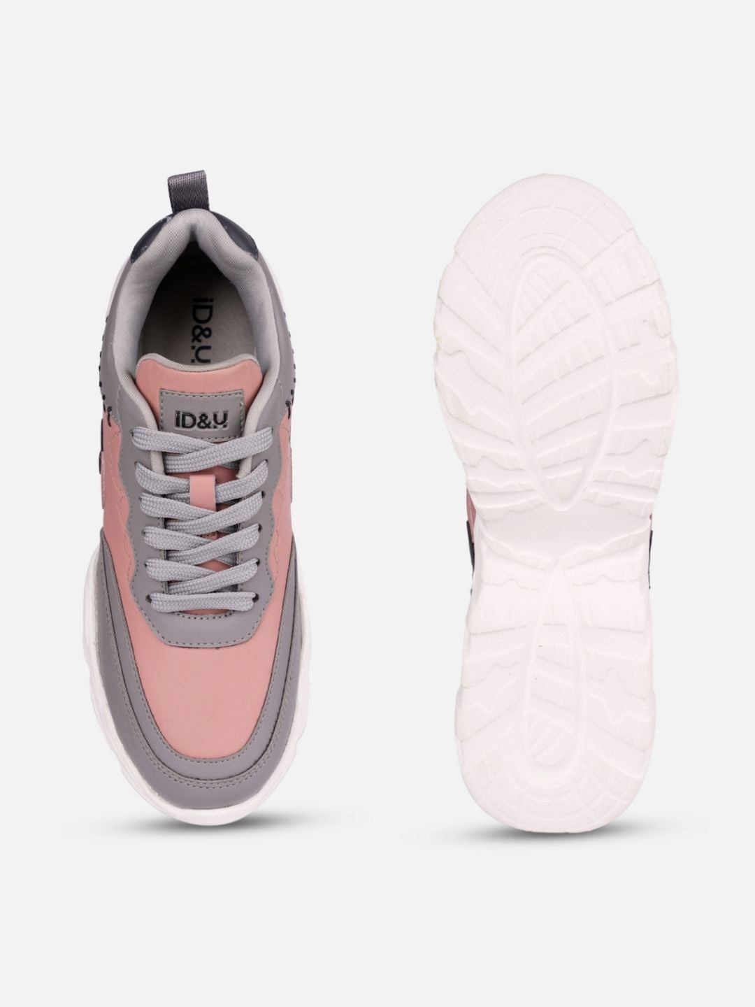 Women's Pink/Grey All Seasons Wearing Sneakers (IU1002)