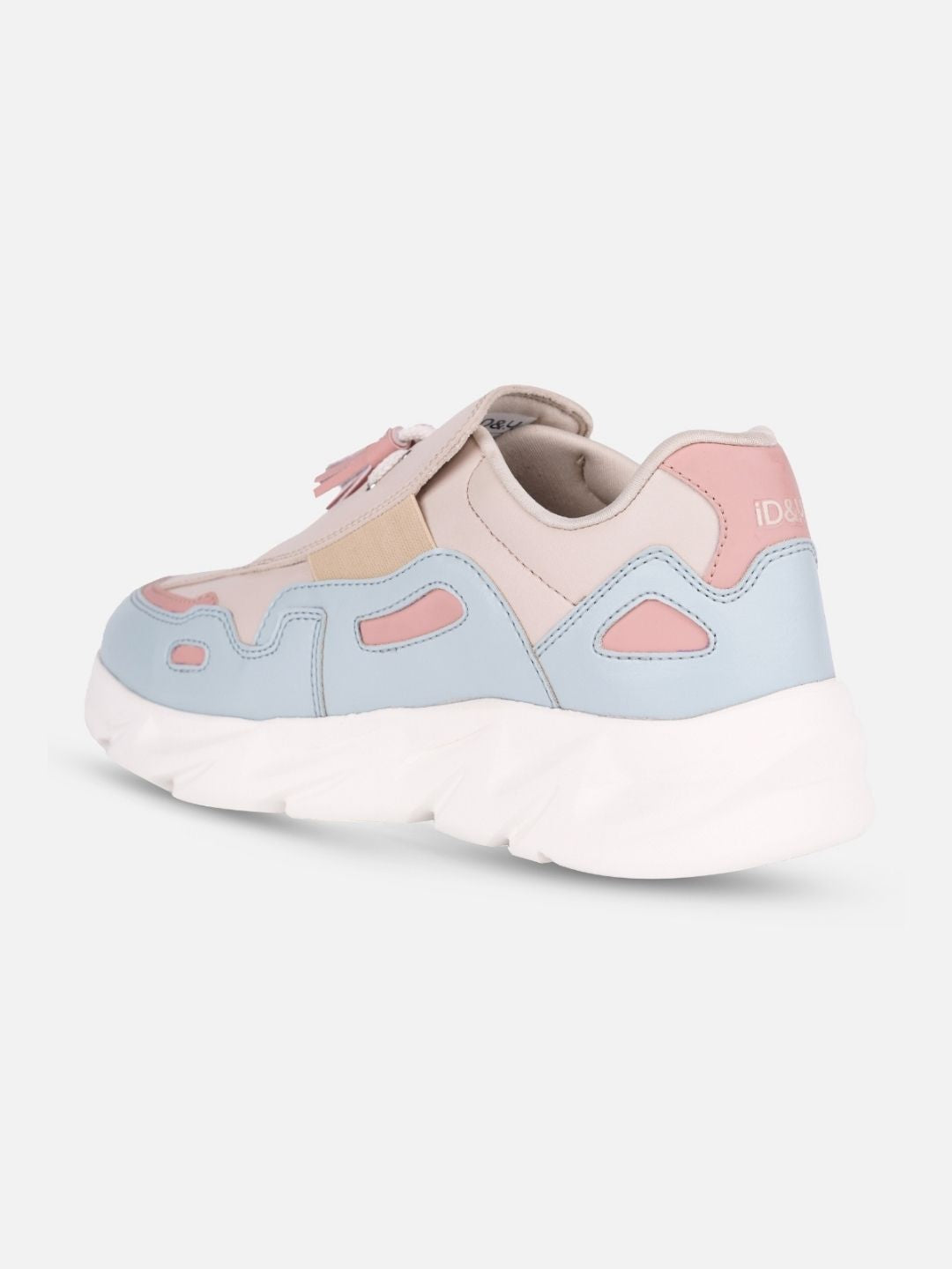 Women's Beige/Blue All Seasons Wearing Sneakers (IU1004)