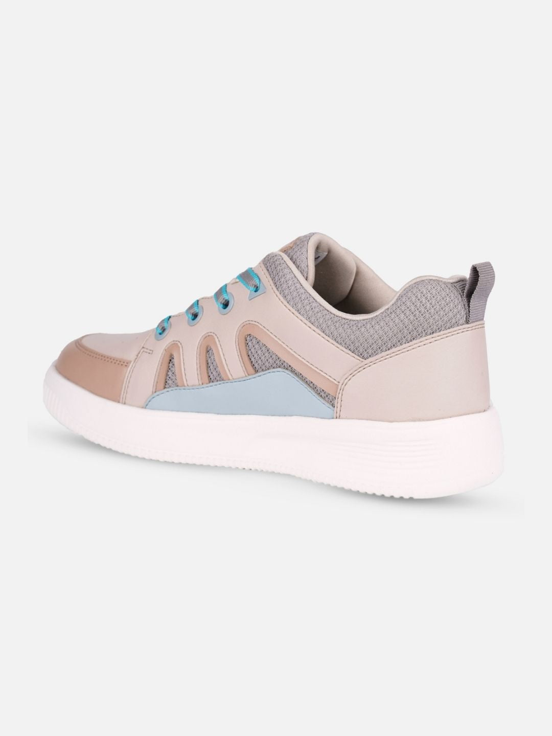Women's Cream/Blue Platform Sneakers (IU1007)