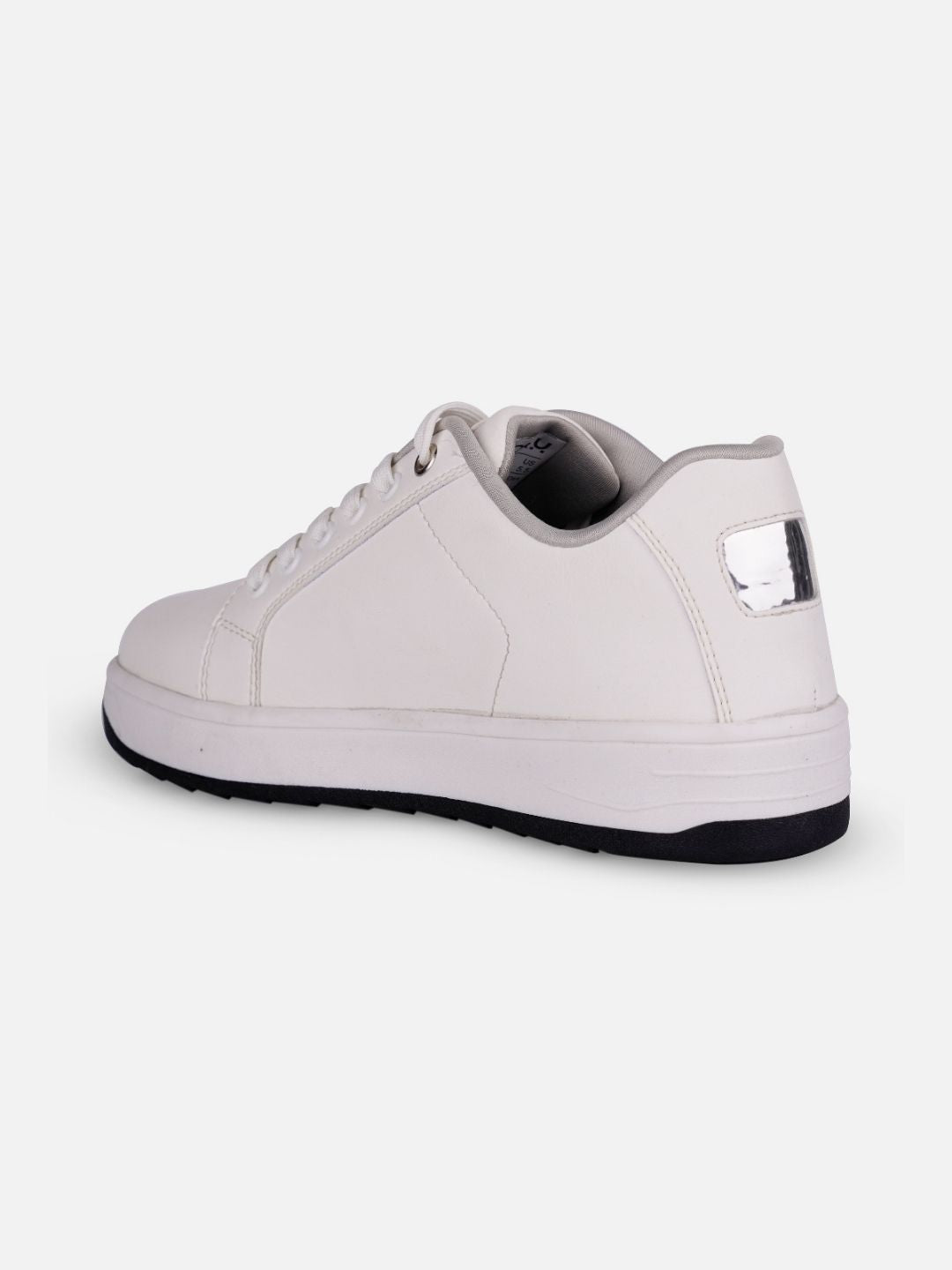 Women's White/Silver Platform Sneakers (IU1012)