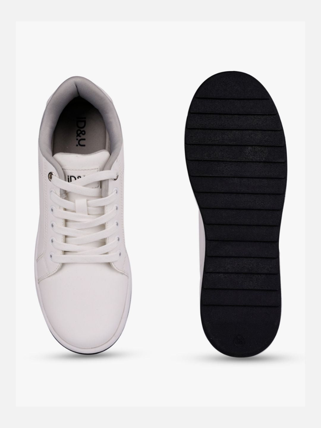 Women's White/Silver Platform Sneakers (IU1012)