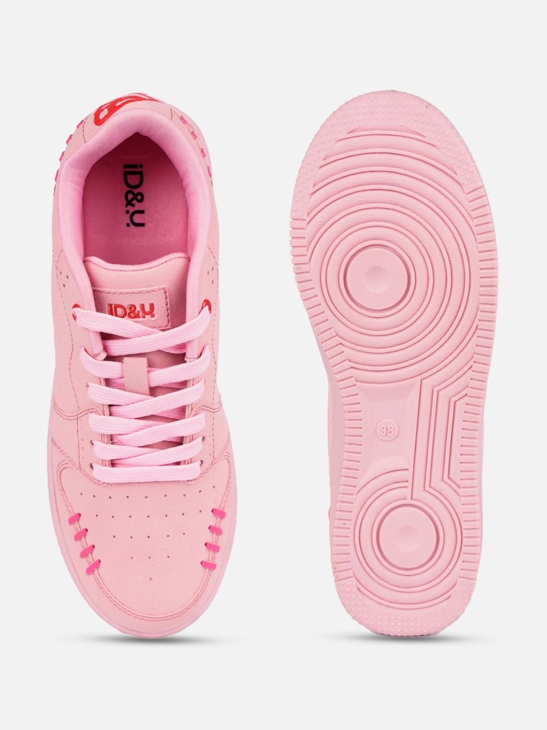 Women's Pink Platform Sneakers (IU1013)