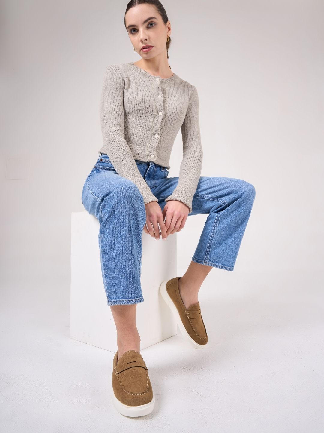 Women's Beige Casual Slip On (IU1017)