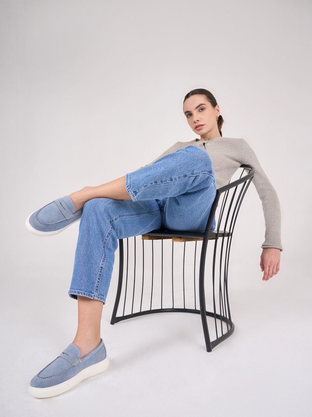 Women's Blue Casual Slip On (IU1017)