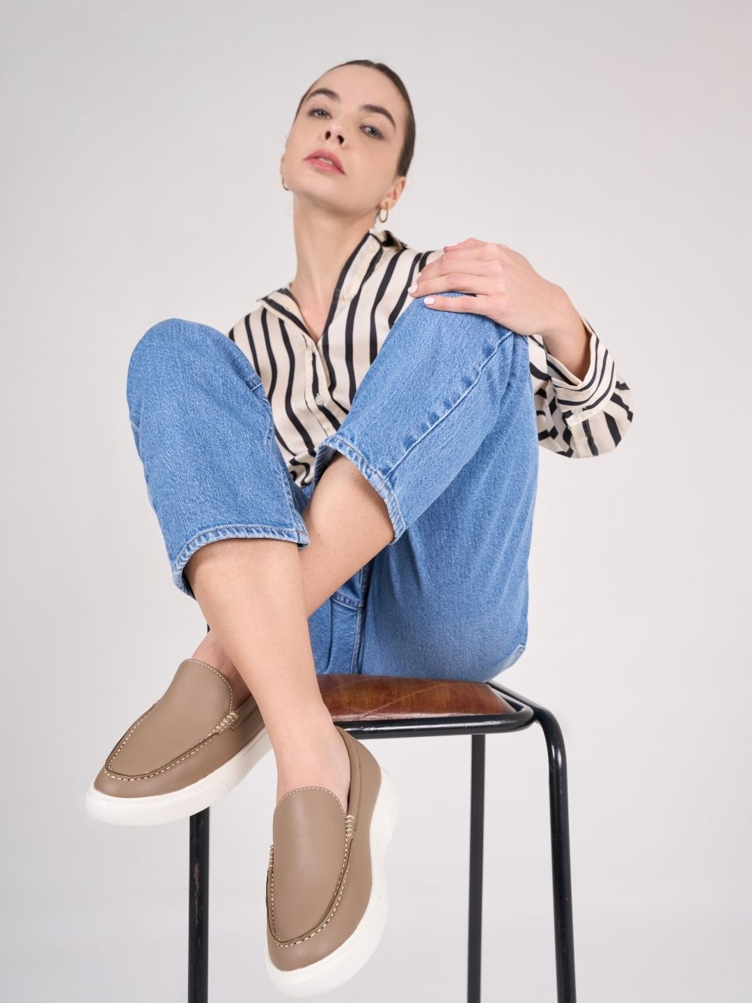Women's Beige Casual Slip On (IU1020)