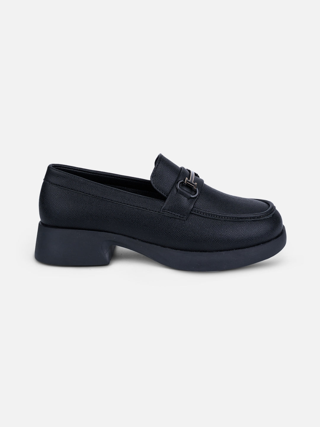 Women's Black Block Heel Slip On (IU2004)
