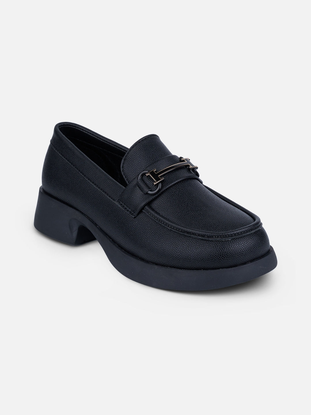 Women's Black Block Heel Slip On (IU2004)