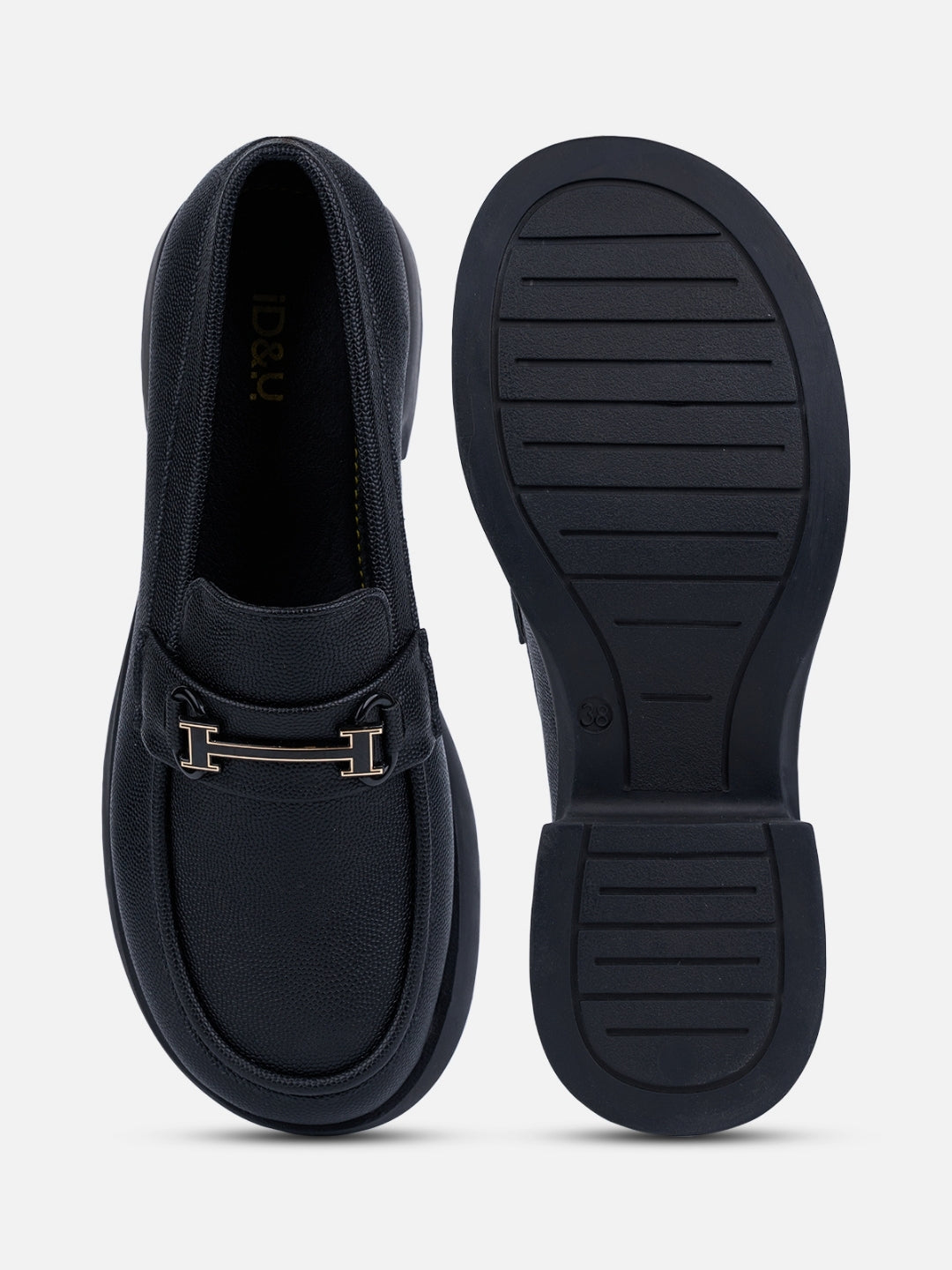 Women's Black Block Heel Slip On (IU2004)