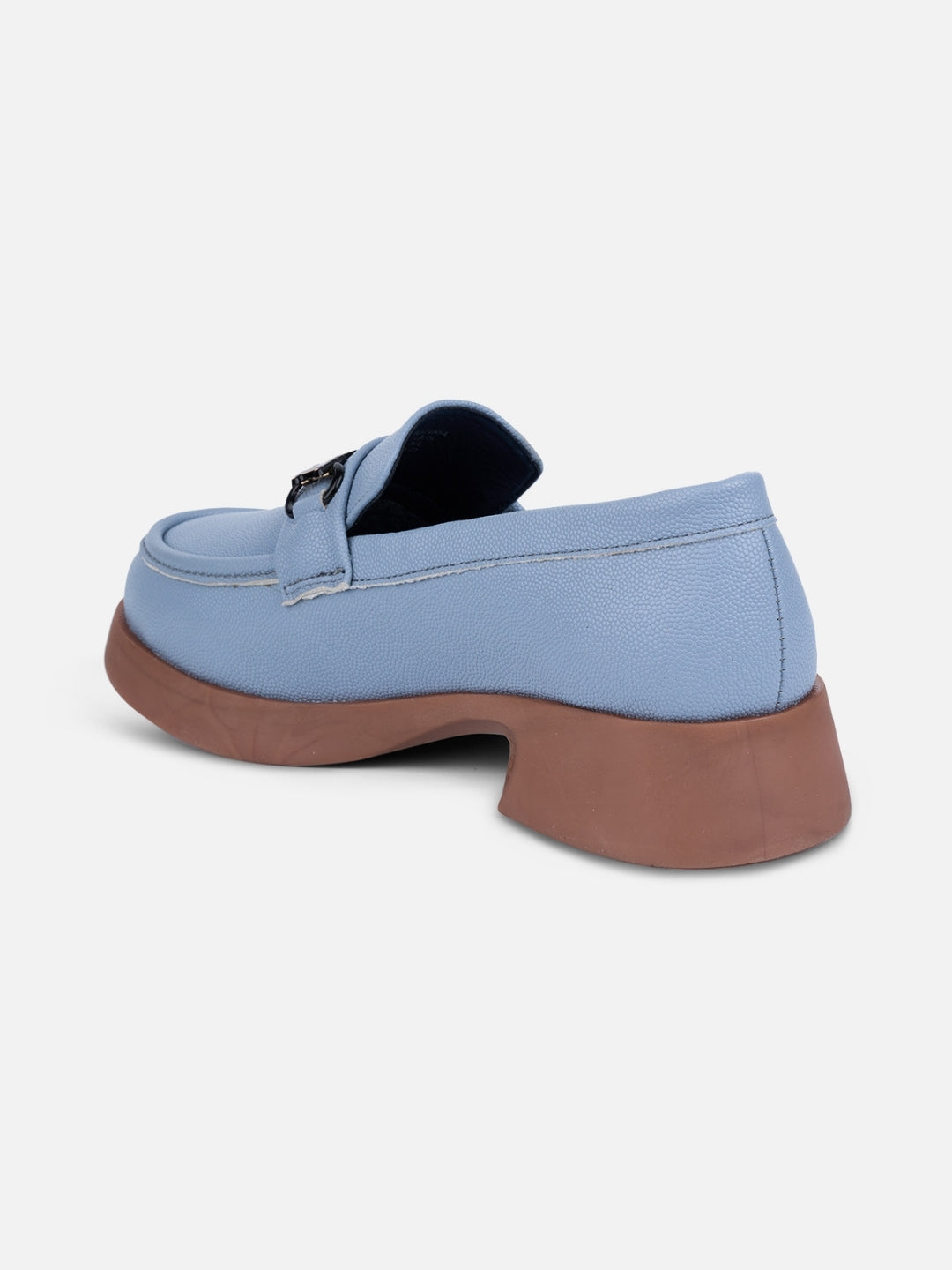 Women's Sky Blue Block Heel Slip On (IU2004)