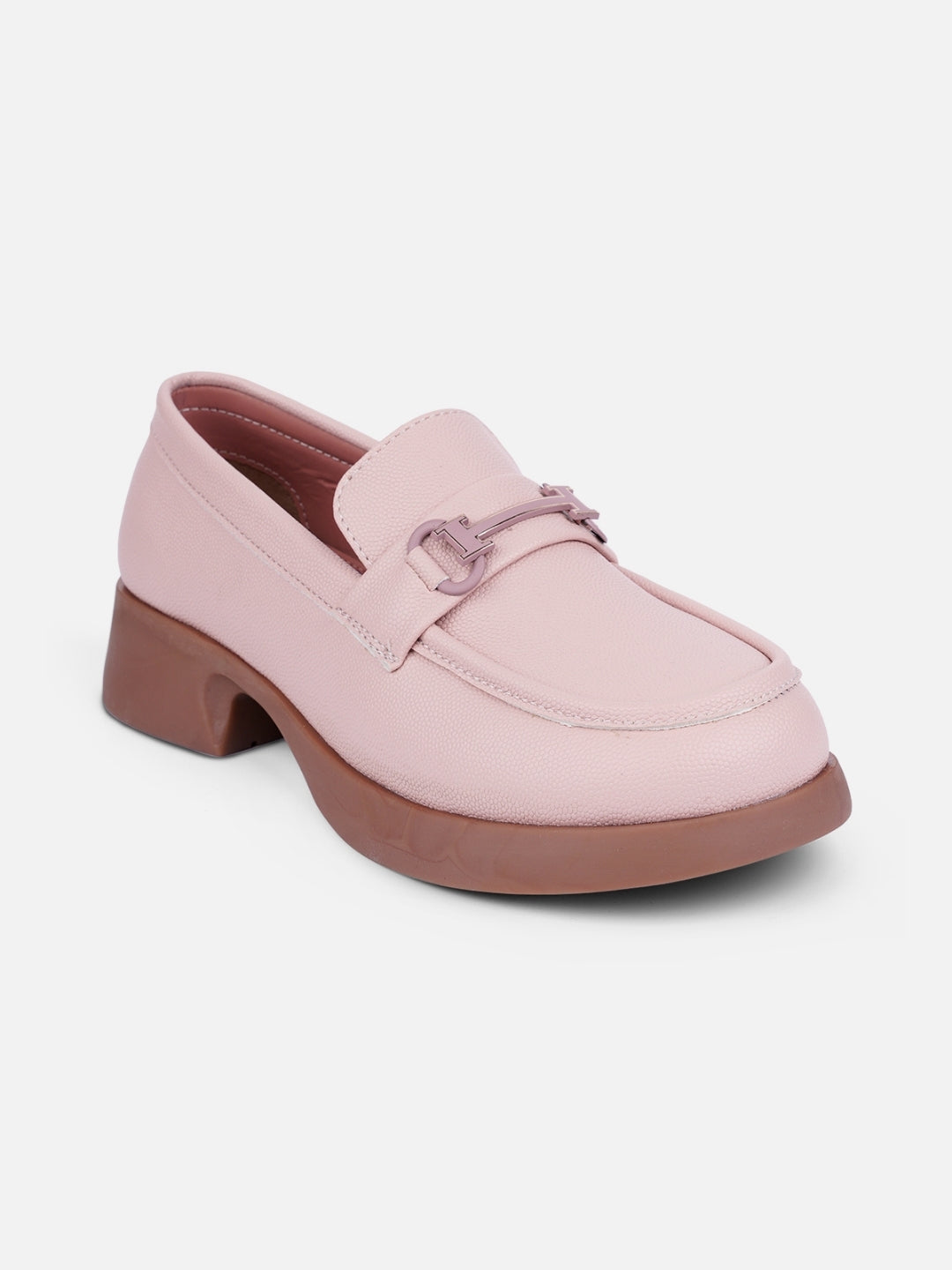 Women's Pink Block Heel Slip On (IU2004)