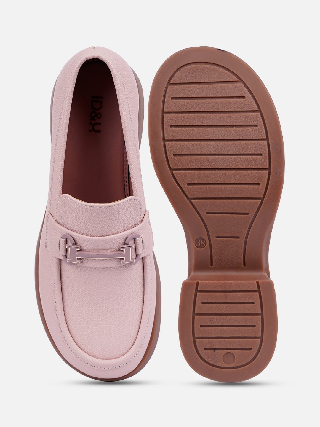 Women's Pink Block Heel Slip On (IU2004)