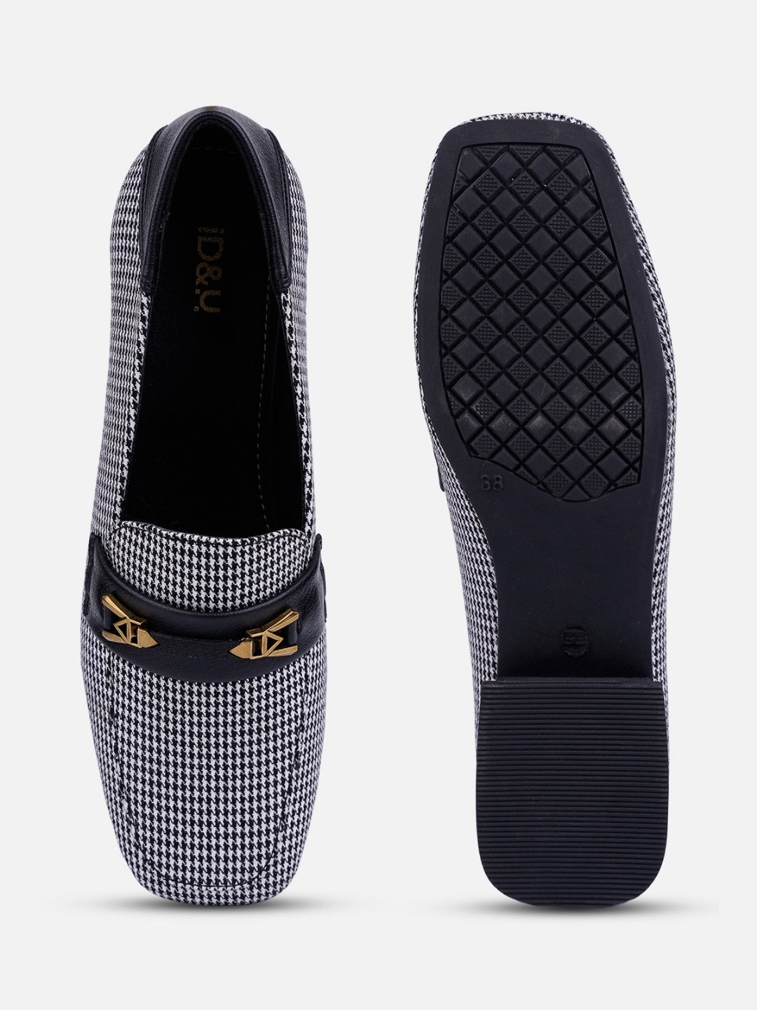 Women's Black/White Casual Slip On (IU2009)