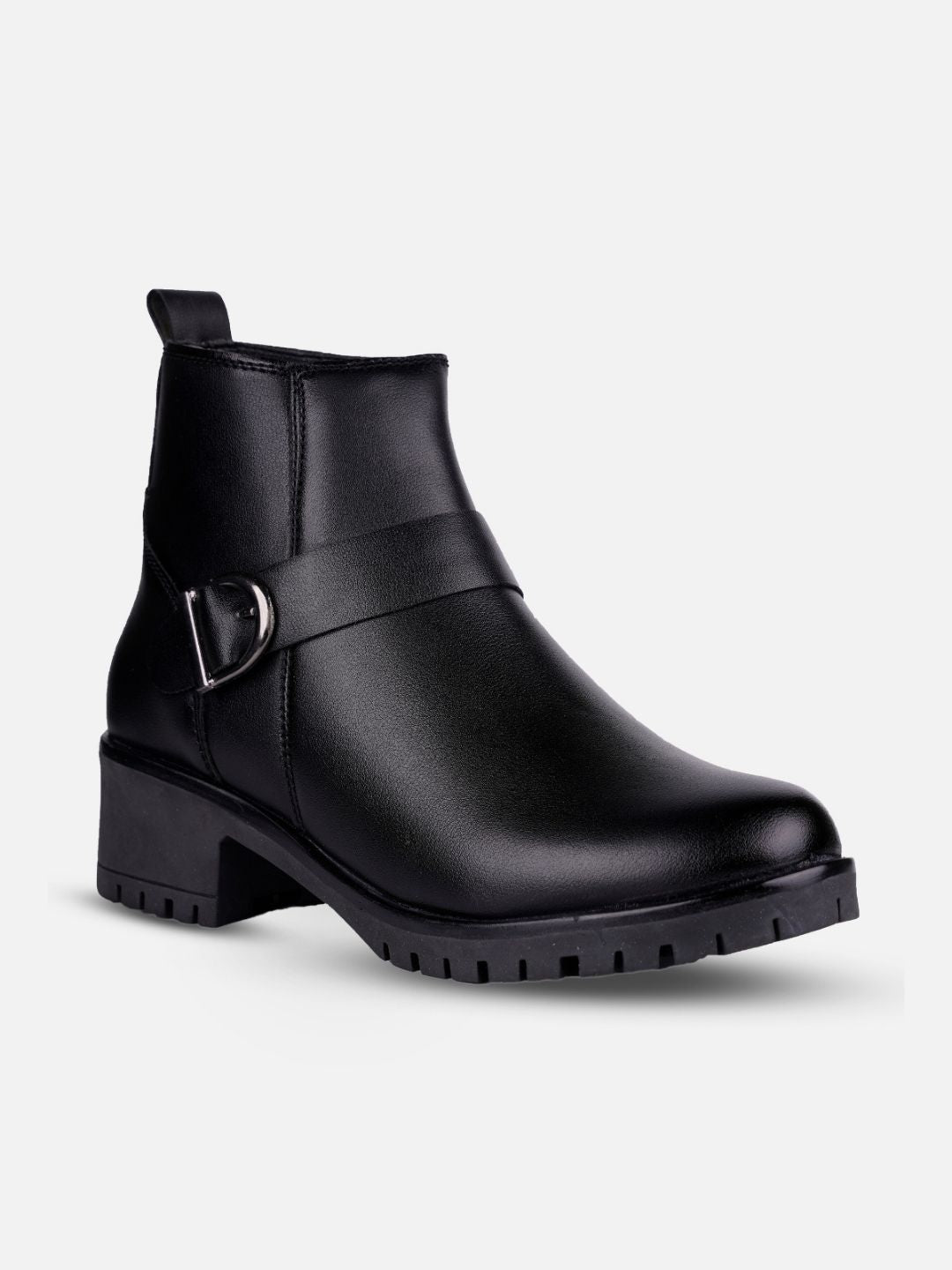 Women's Black Ankle Boots (IU5001)