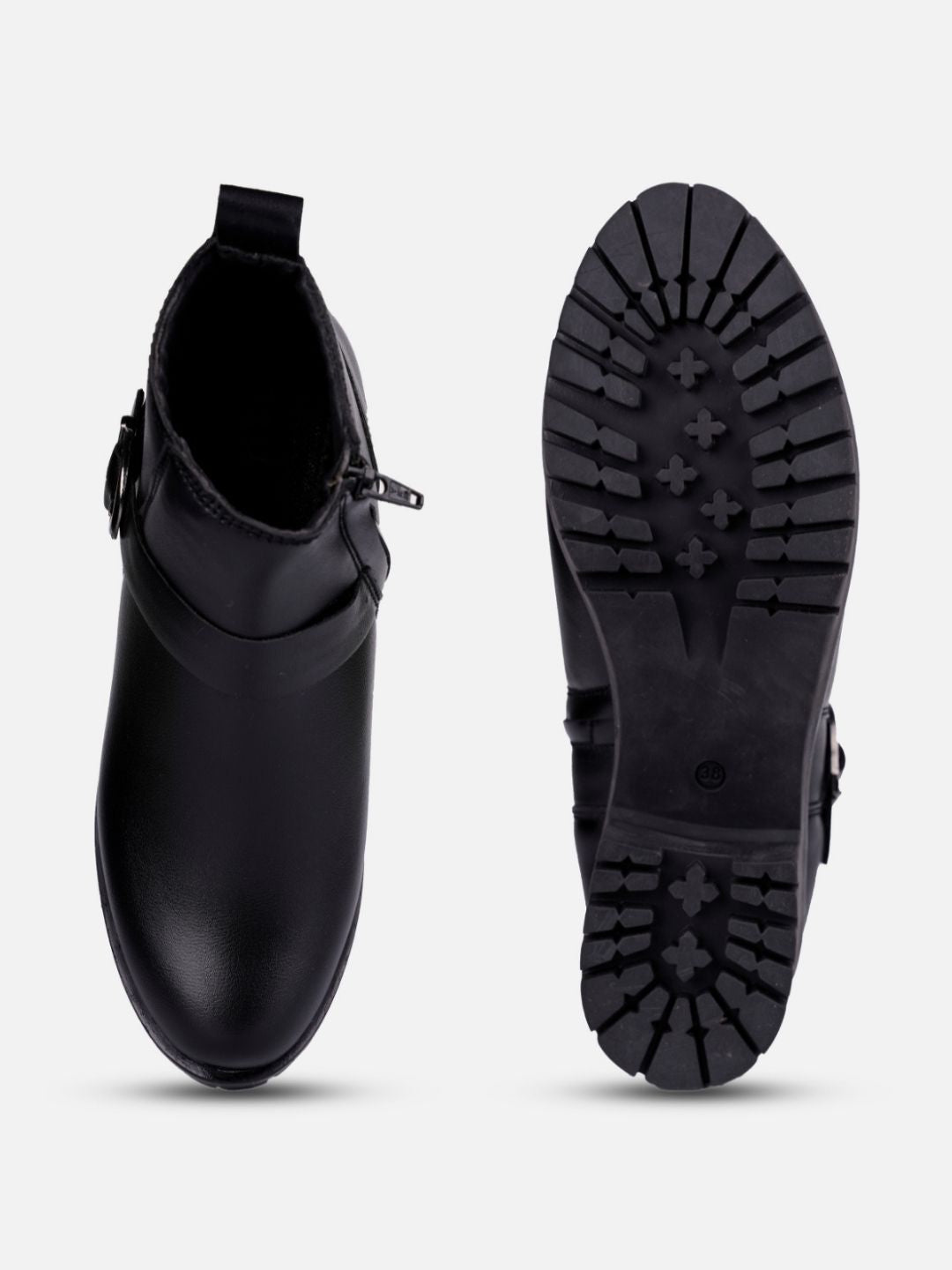 Women's Black Ankle Boots (IU5001)