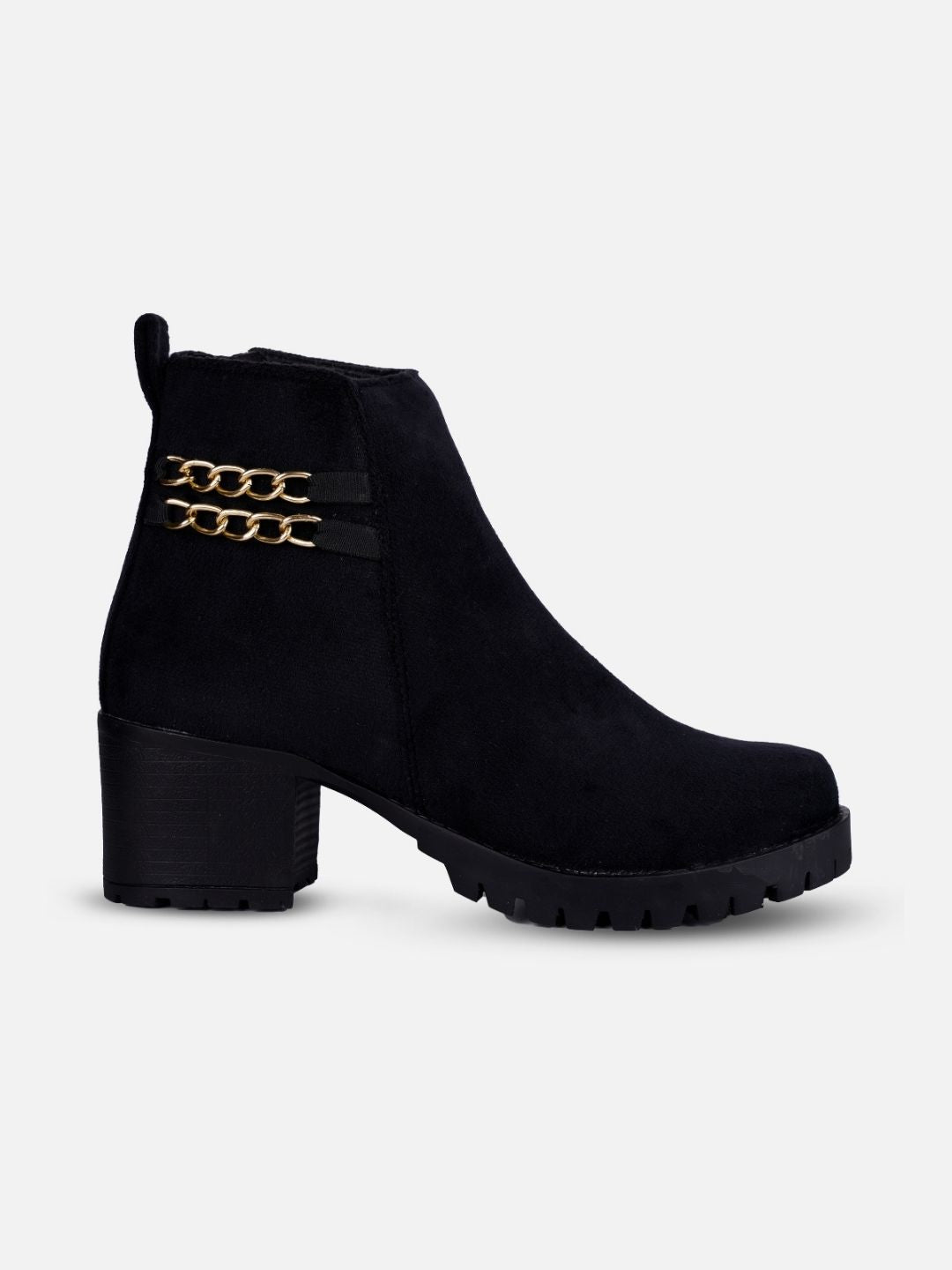 Women's Black Casual Ankle Boots (IU5003)