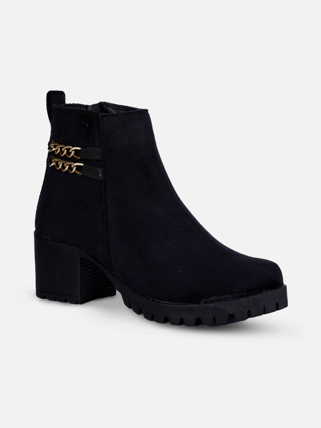 Women's Black Casual Ankle Boots (IU5003)