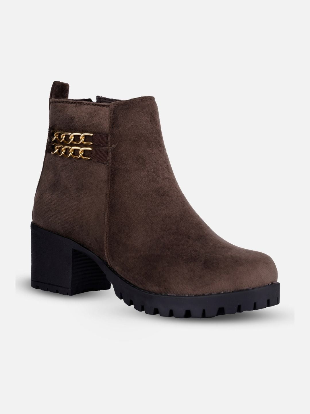 Women's Brown Casual Ankle Boots (IU5003)