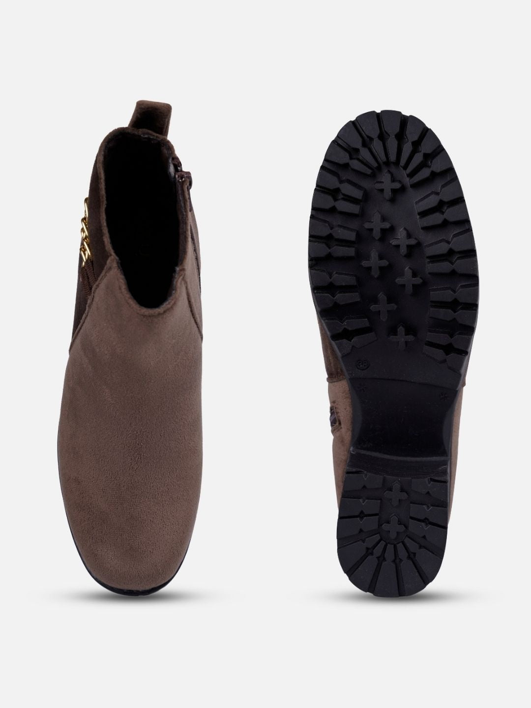 Women's Brown Casual Ankle Boots (IU5003)