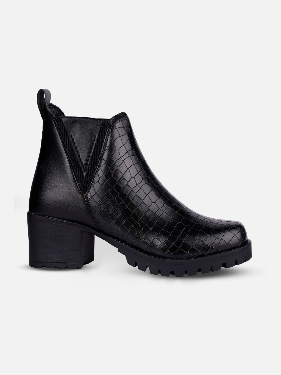 Women's Black Casual Boots (IU5004)