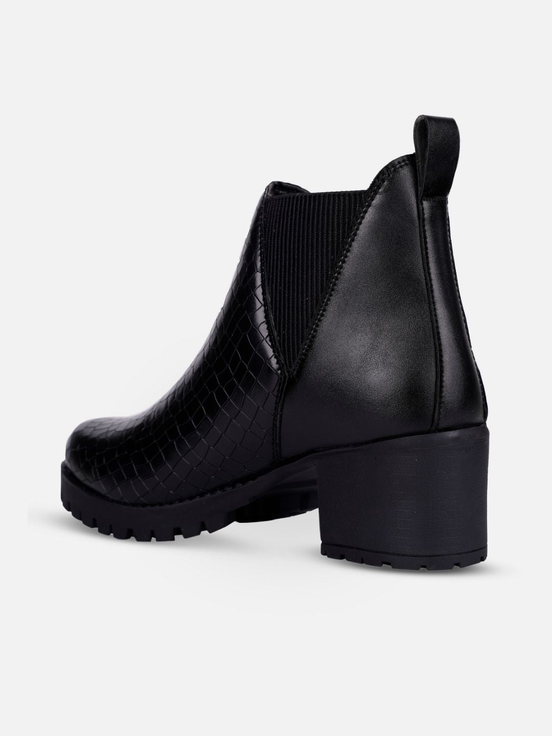Women's Black Casual Boots (IU5004)