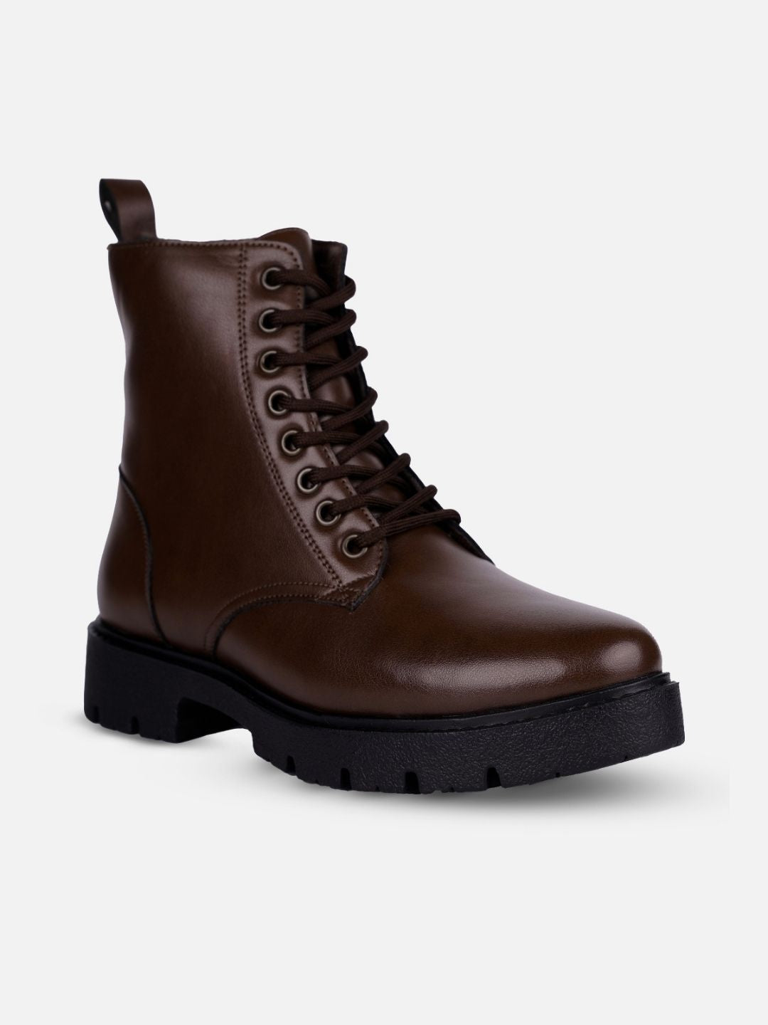 Women's Brown Lace Up Casual Boots (IU5007)