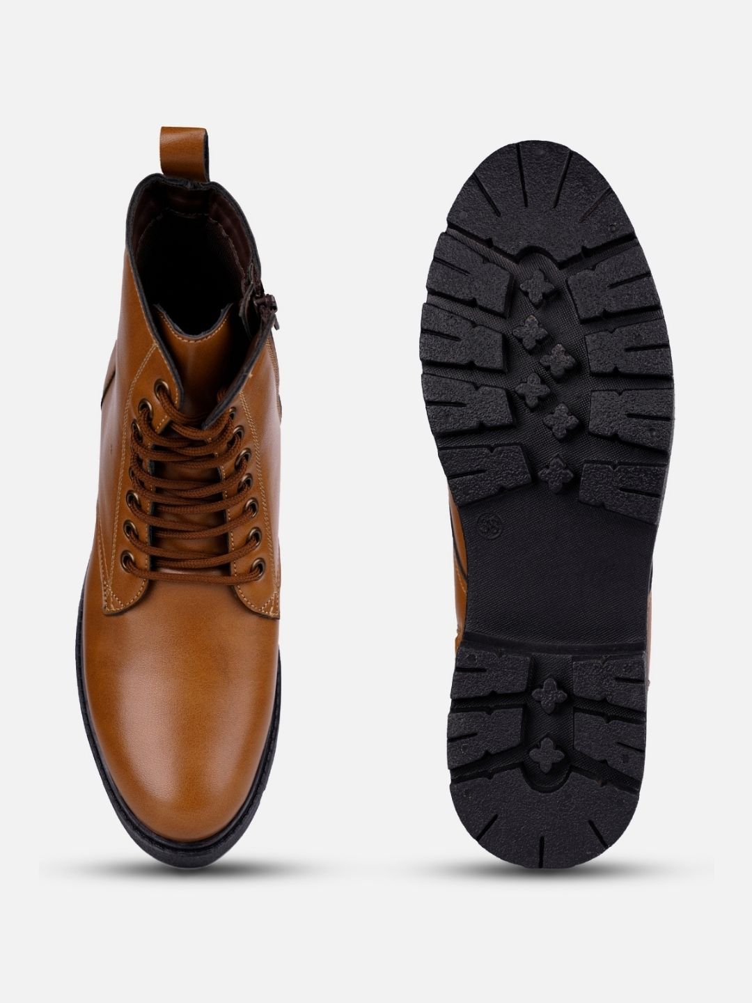 Women's Tan Lace Up Casual Boots (IU5007)