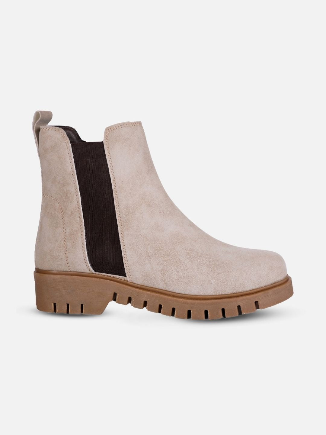 Women's Light Grey Suede Finish Boots (IU5008)