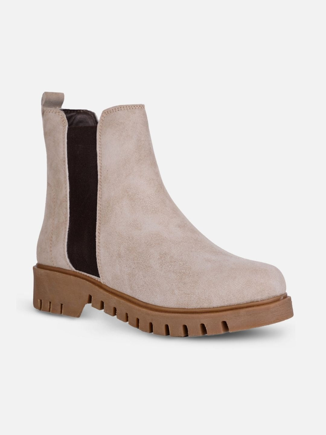 Women's Light Grey Suede Finish Boots (IU5008)
