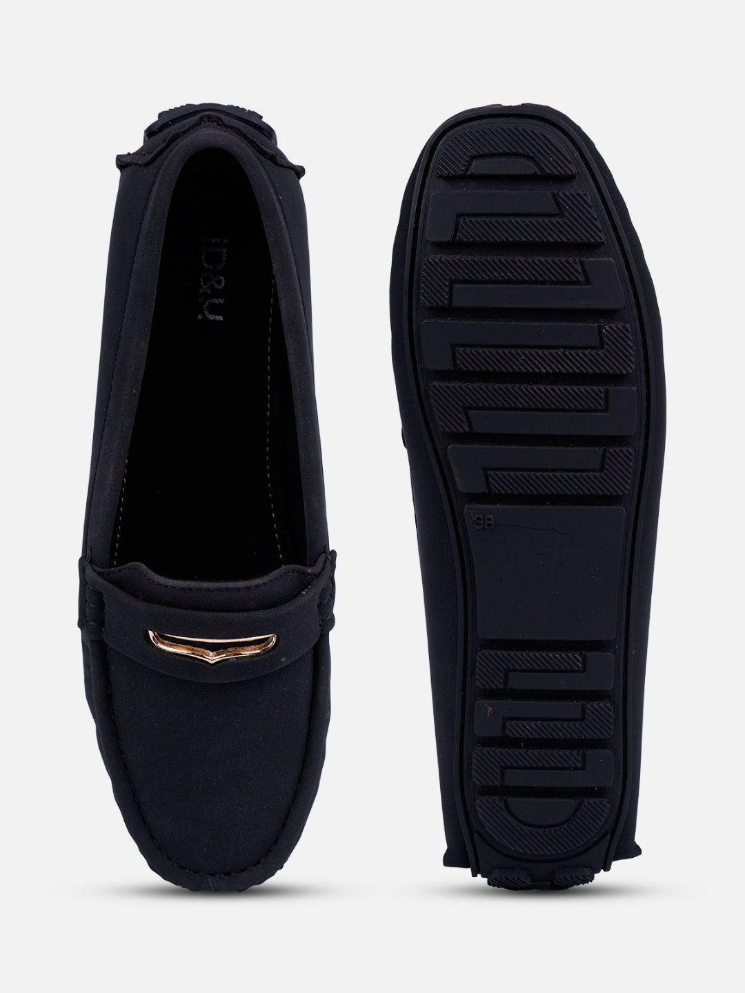 Women's Black Soft & Premium Loafers (IU2002)