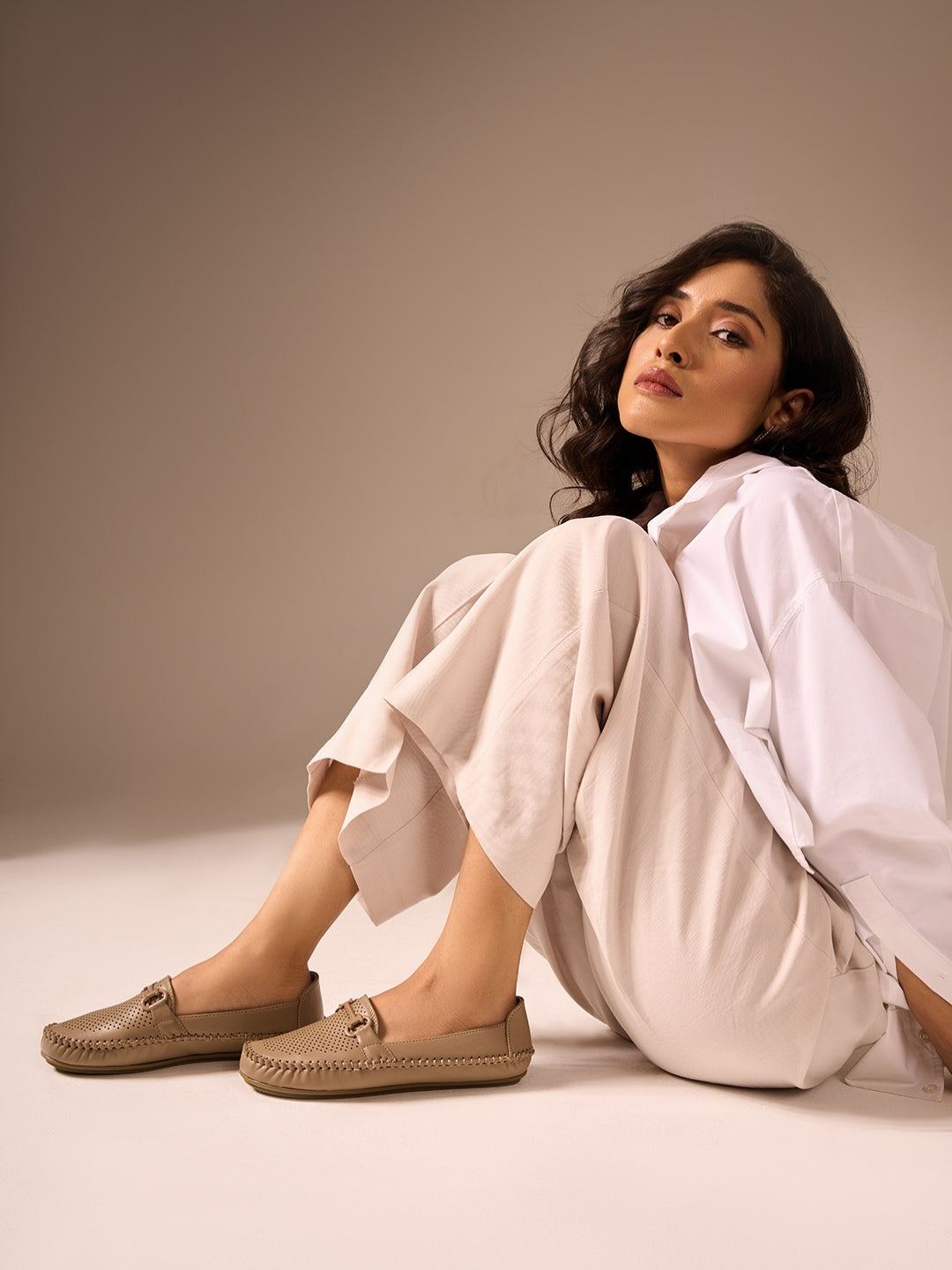 Women's Khaki Soft & Flexy Loafers (IU2003)