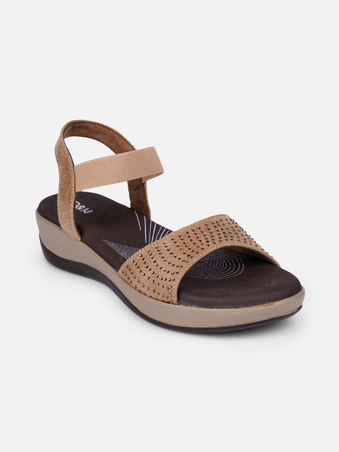Women's Beige Slingback Strap Sandals (IU6001)