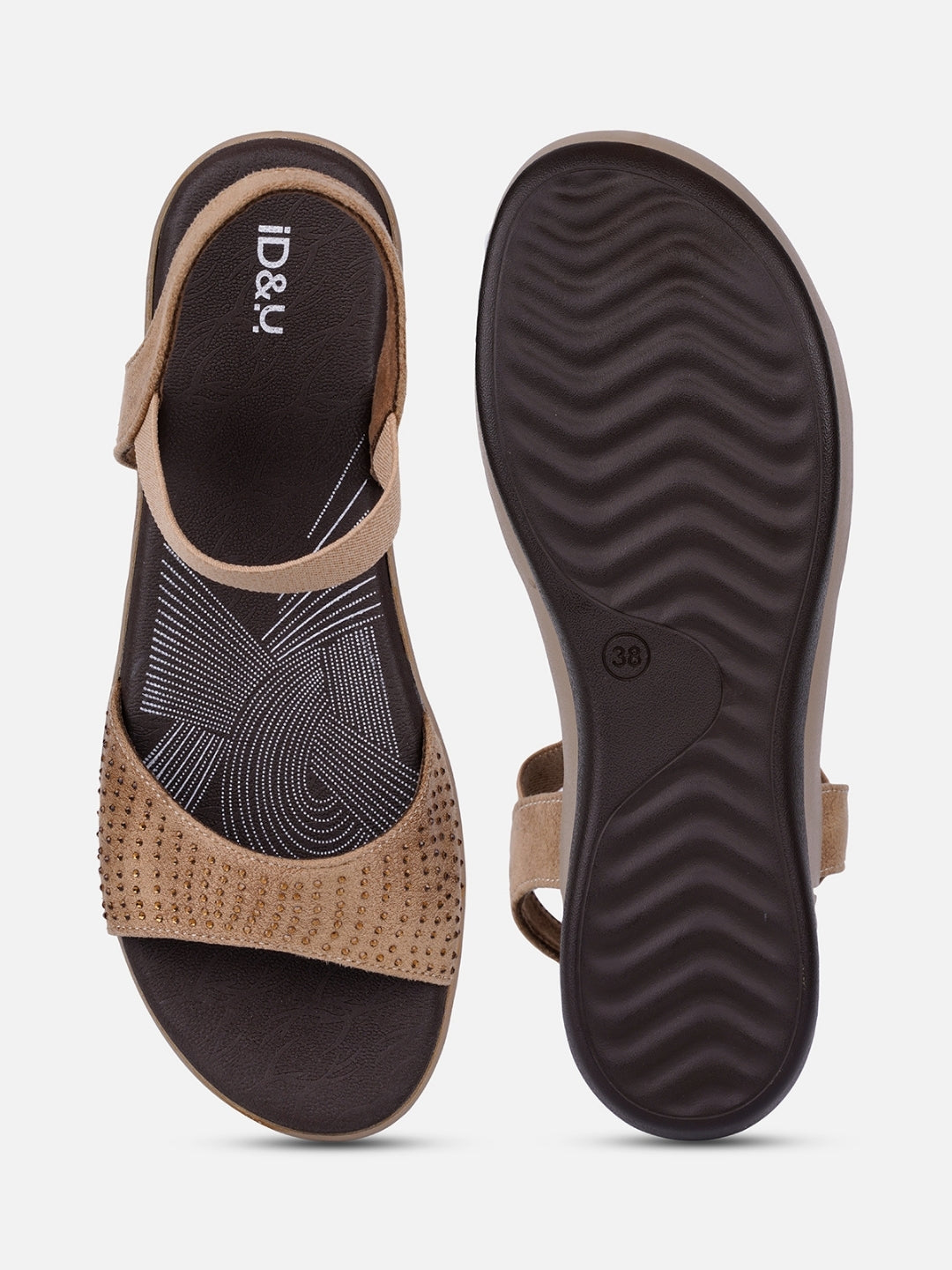 Women's Beige Slingback Strap Sandals (IU6001)