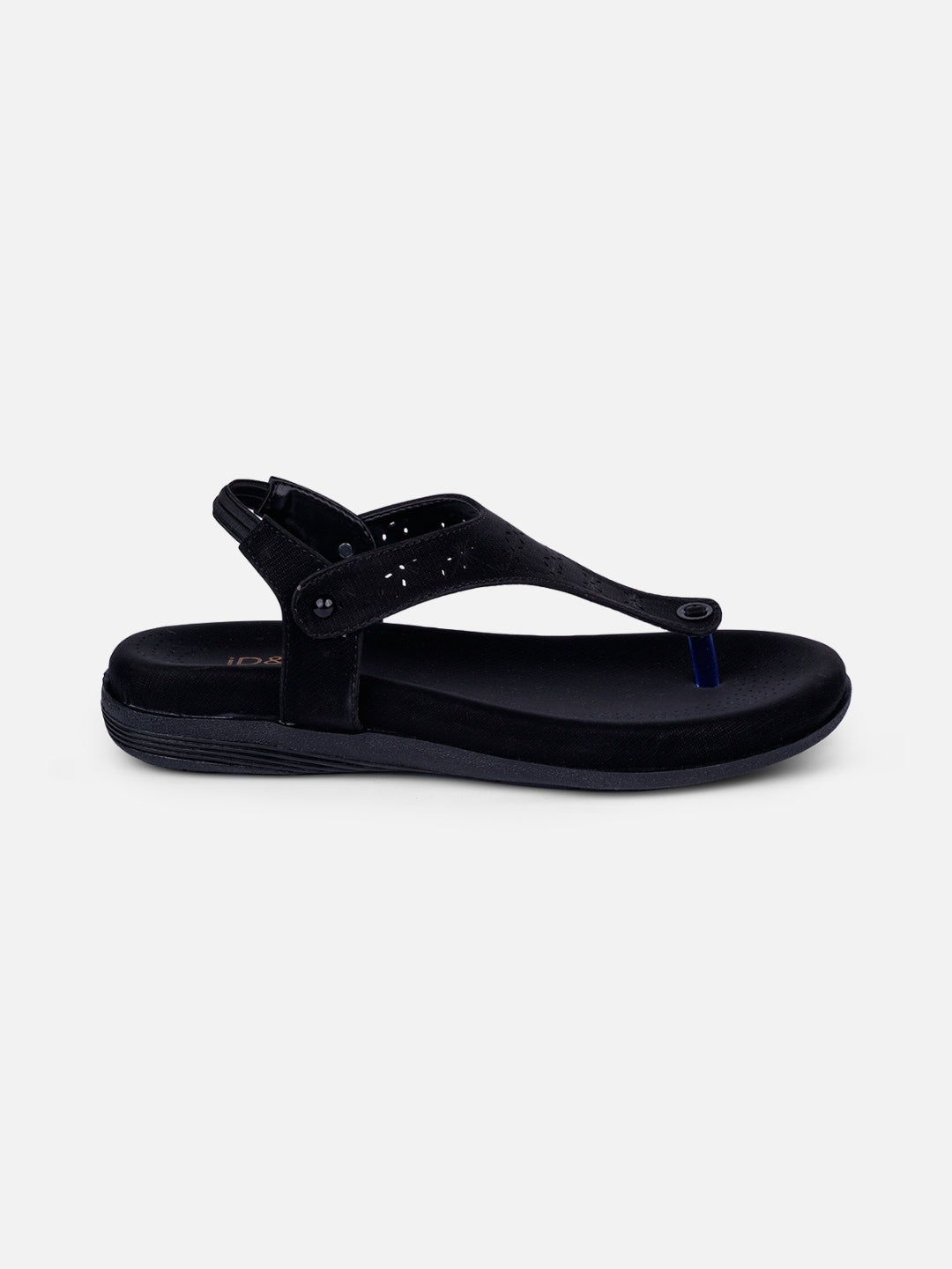 Women's Black Slingback Strap Sandals (IU6012)