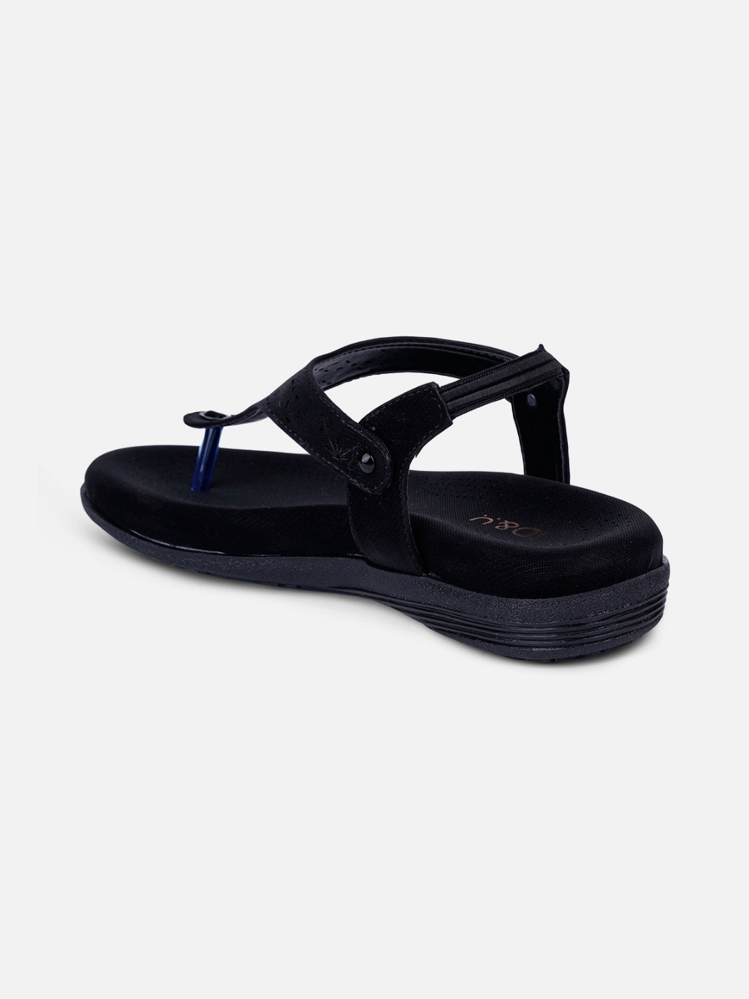Women's Black Slingback Strap Sandals (IU6012)