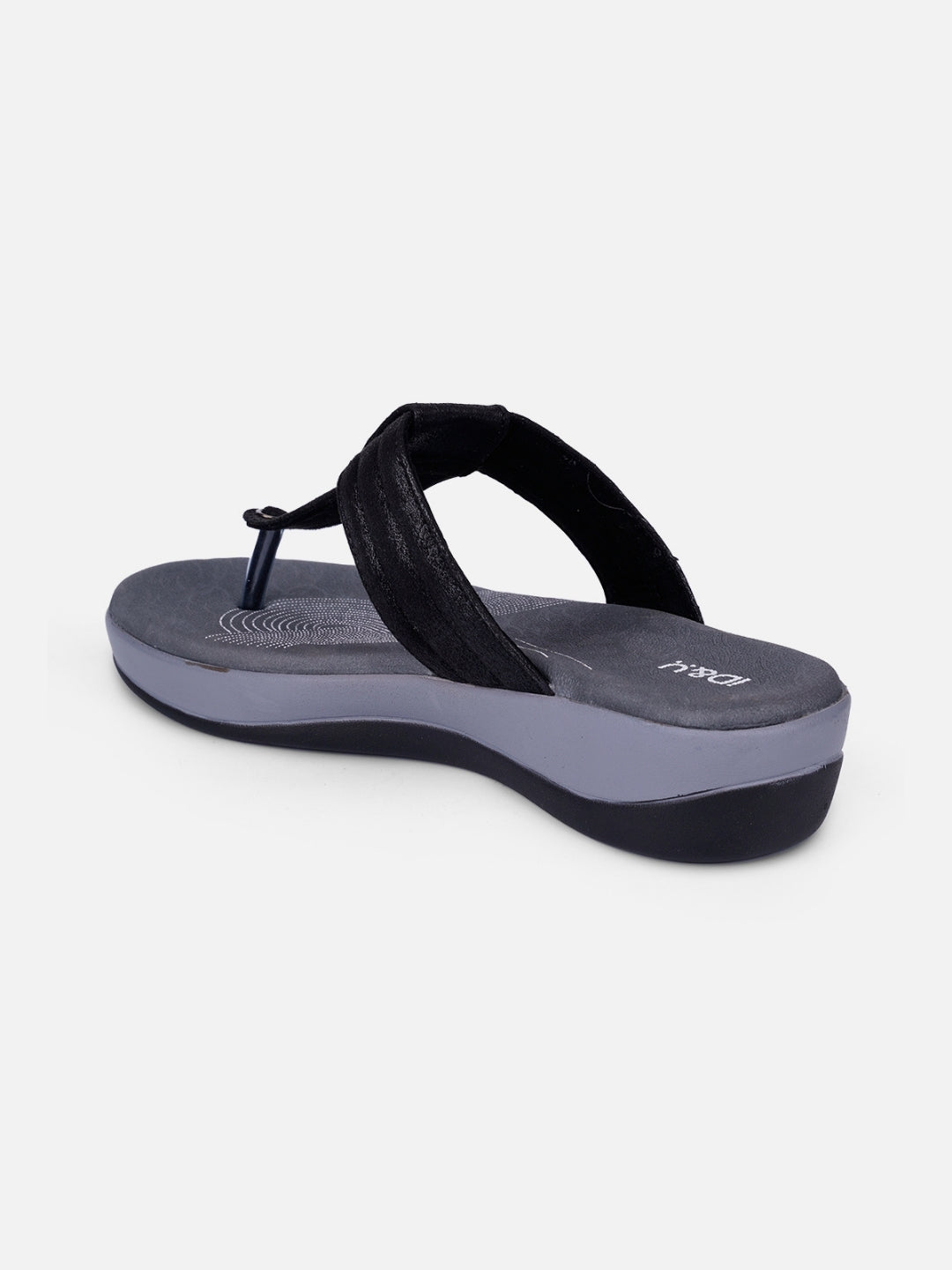 Women's Black Thong Sandals (IU6002)