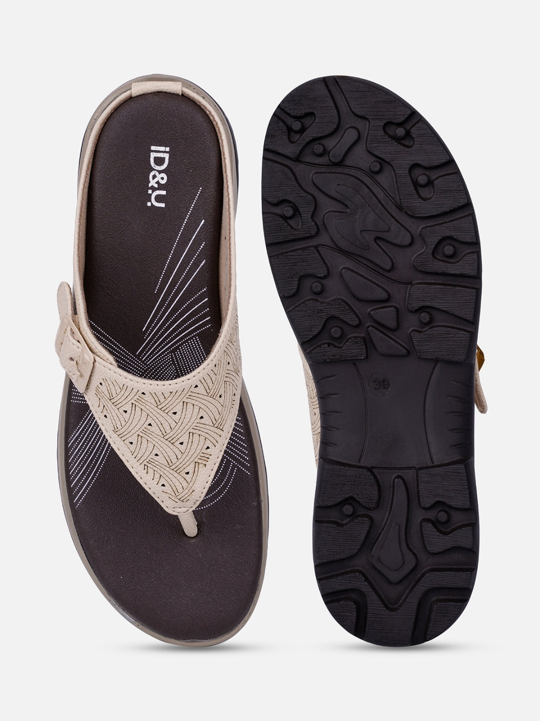 Women's Cream Thong Sandals (IU6006)