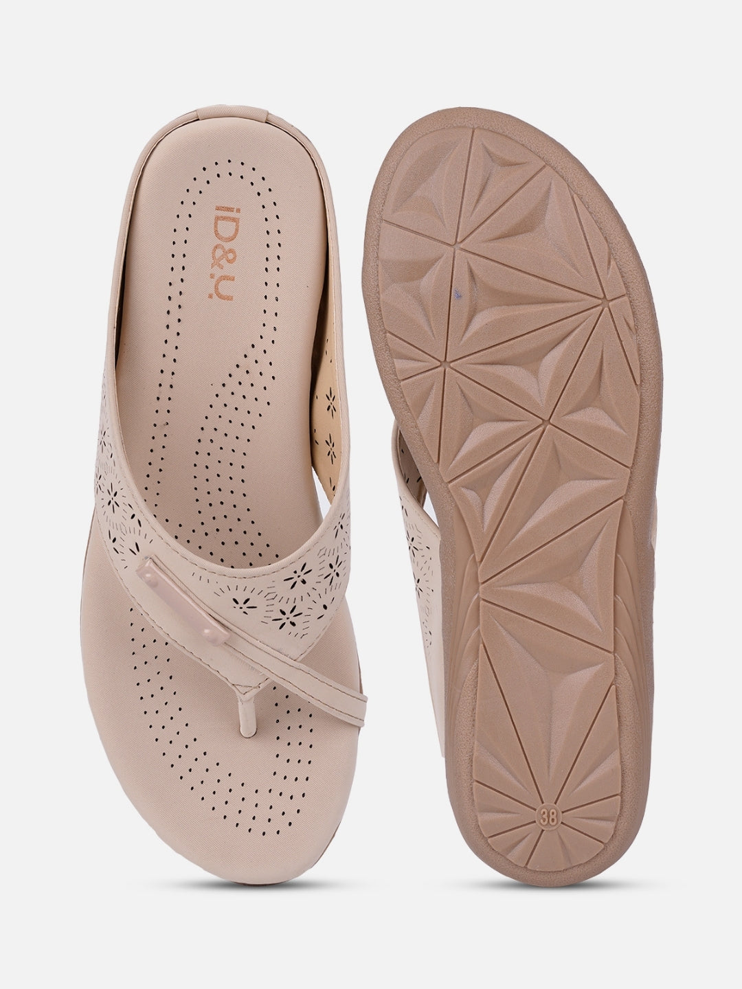 Women's Cream Thong Sandals (IU6009)