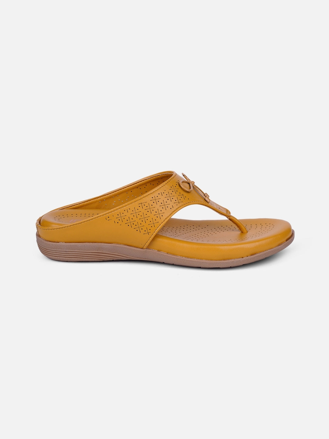 Women's Mustard Thong Sandals (IU6010)