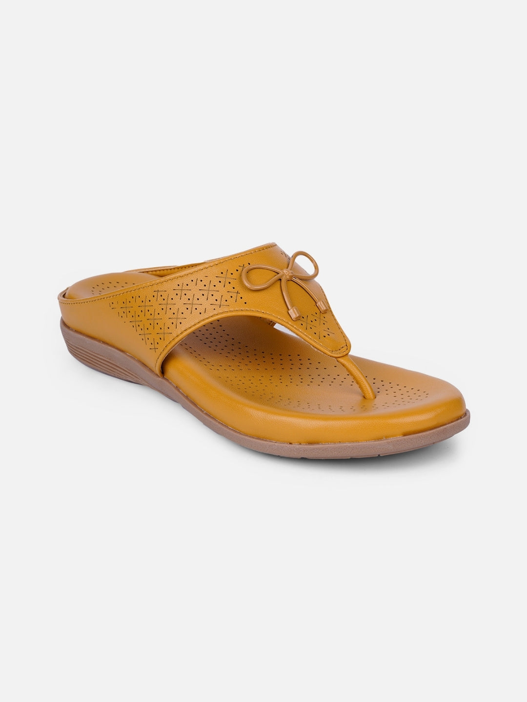Women's Mustard Thong Sandals (IU6010)