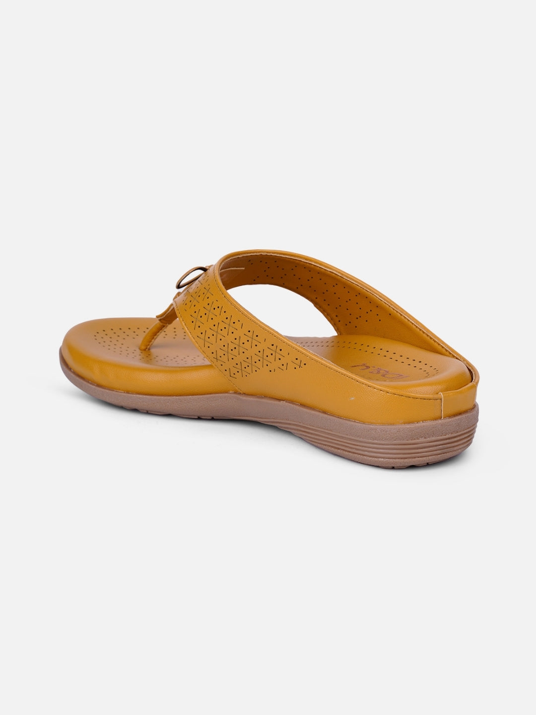 Women's Mustard Thong Sandals (IU6010)