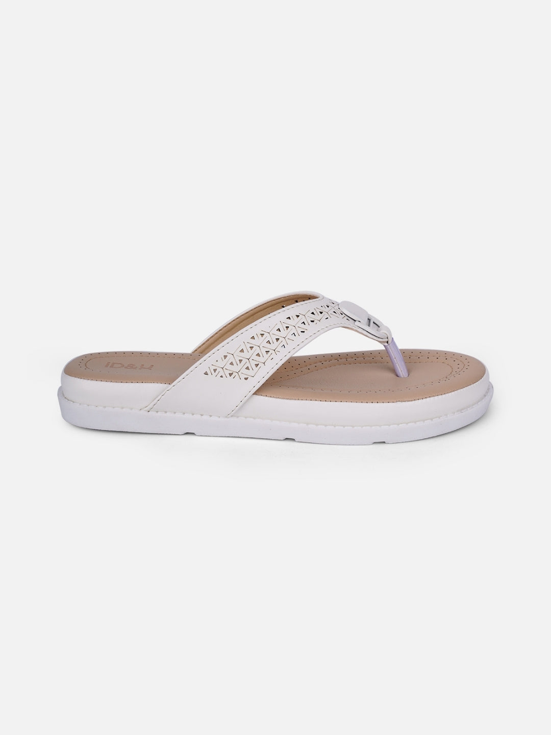 Women's White Thong Sandals (IU6014)