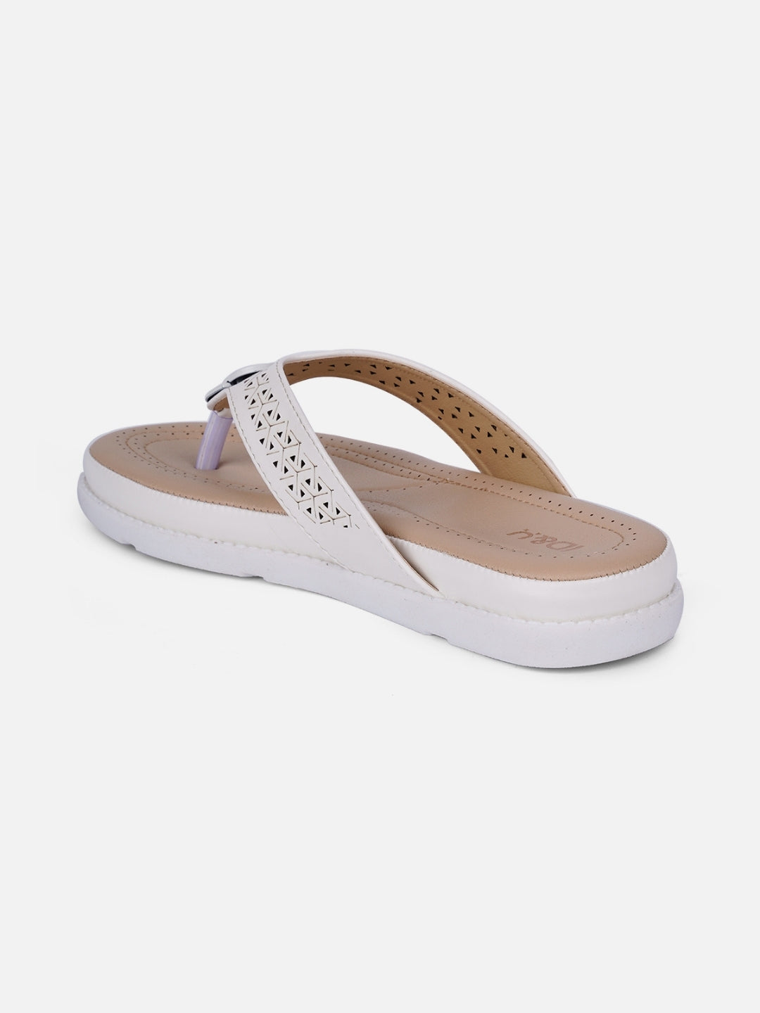 Women's White Thong Sandals (IU6014)
