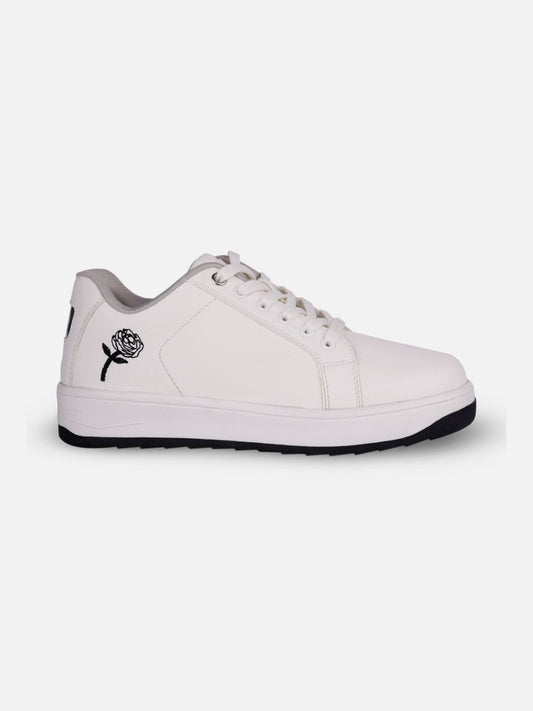 Women's White/Silver Platform Sneakers (IU1012)
