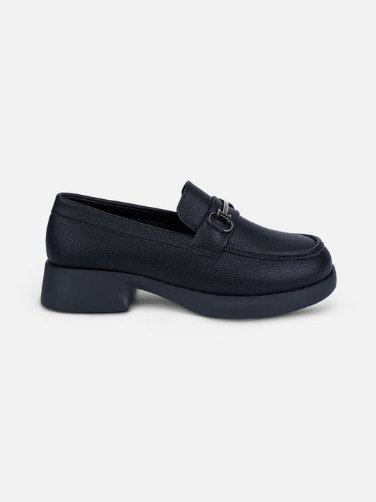 Women's Black Block Heel Slip On (IU2004)