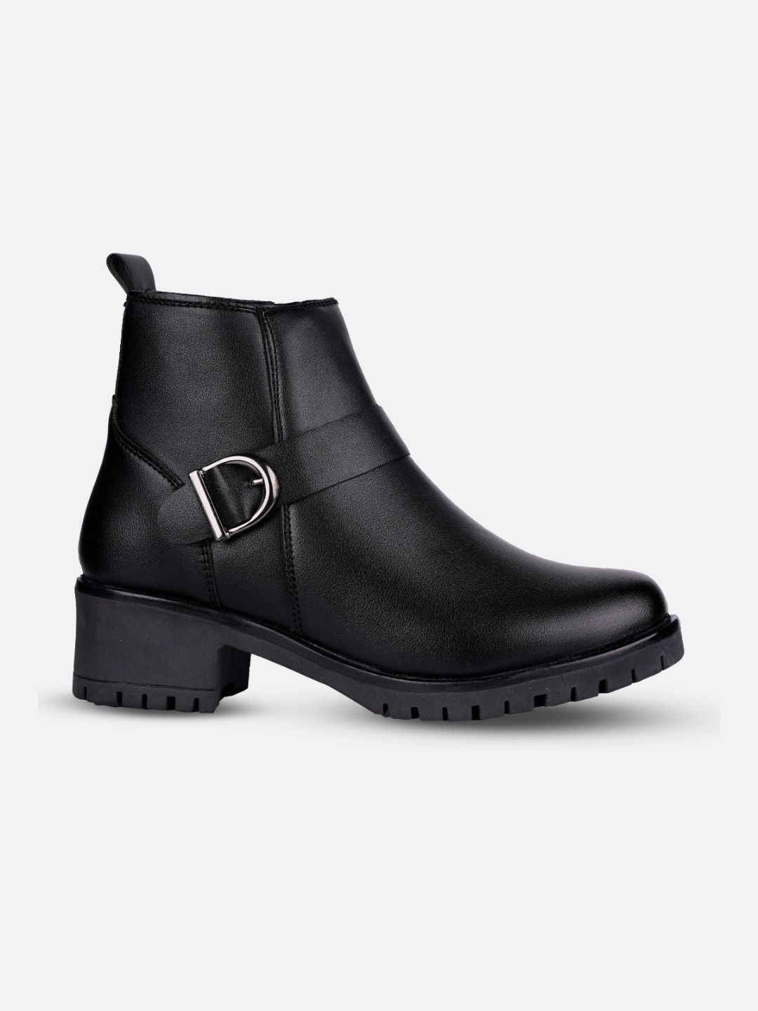 Women's Black Ankle Boots (IU5001)