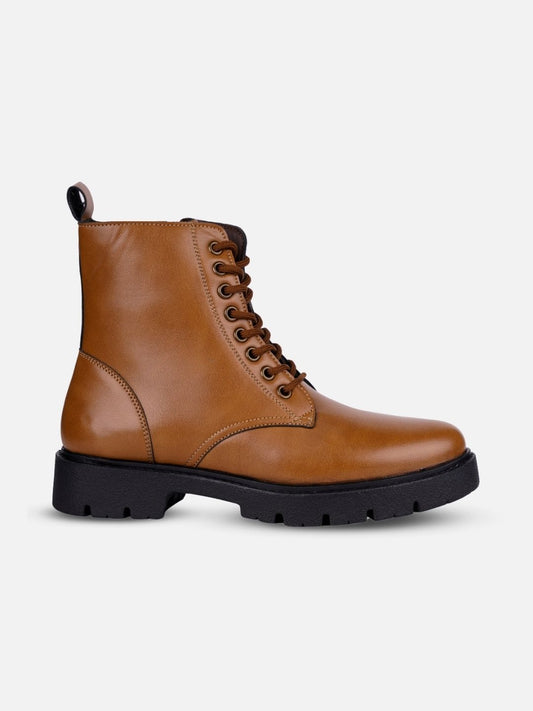 Women's Tan Lace Up Casual Boots (IU5007)