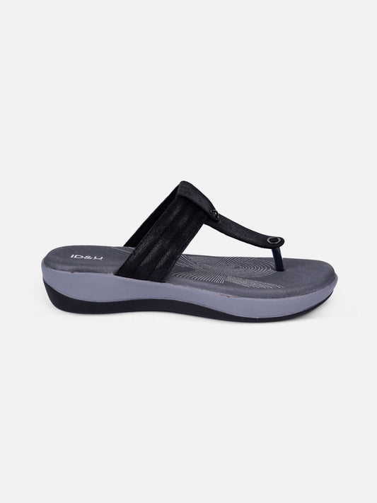 Women's Black Thong Sandals (IU6002)