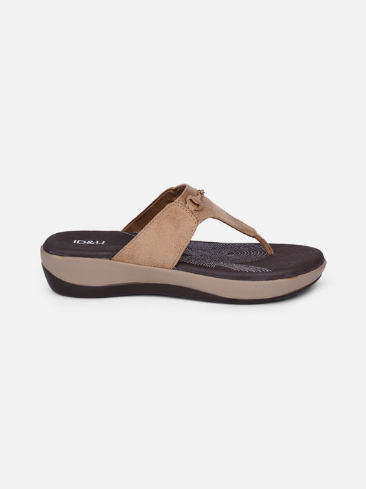 Women's Beige Thong Sandals (IU6003)